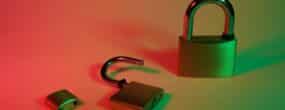 three padlocks as a representation of cyber security